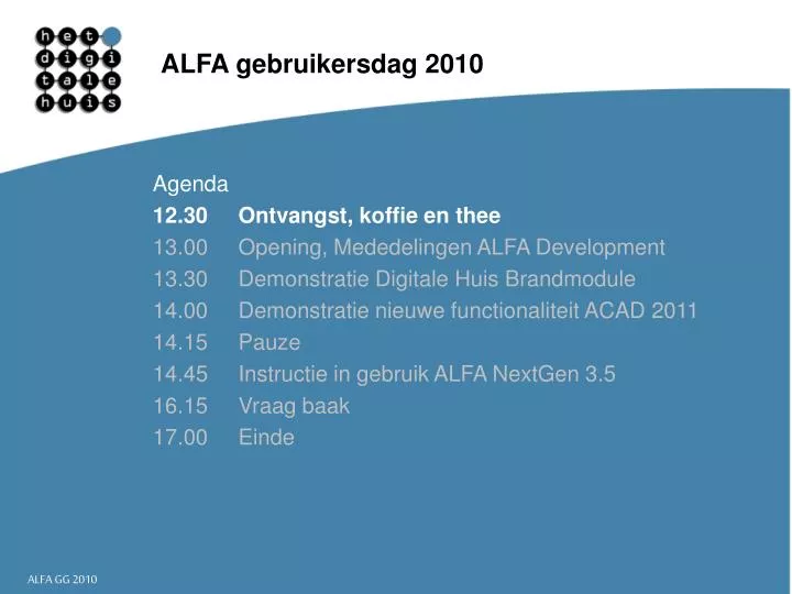 alfa gebruikersdag 2010