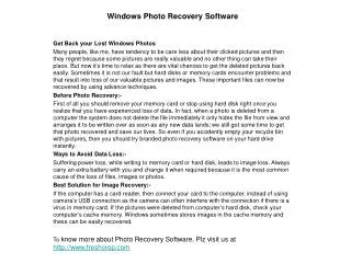 windows photo recovery software