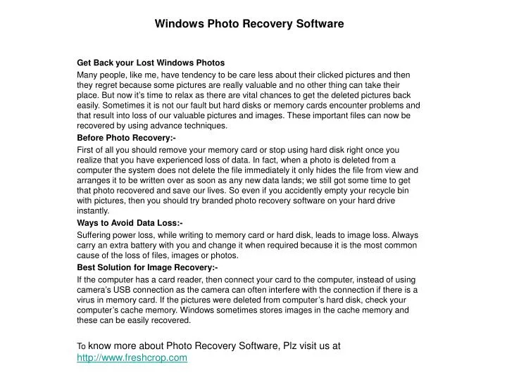 windows photo recovery software