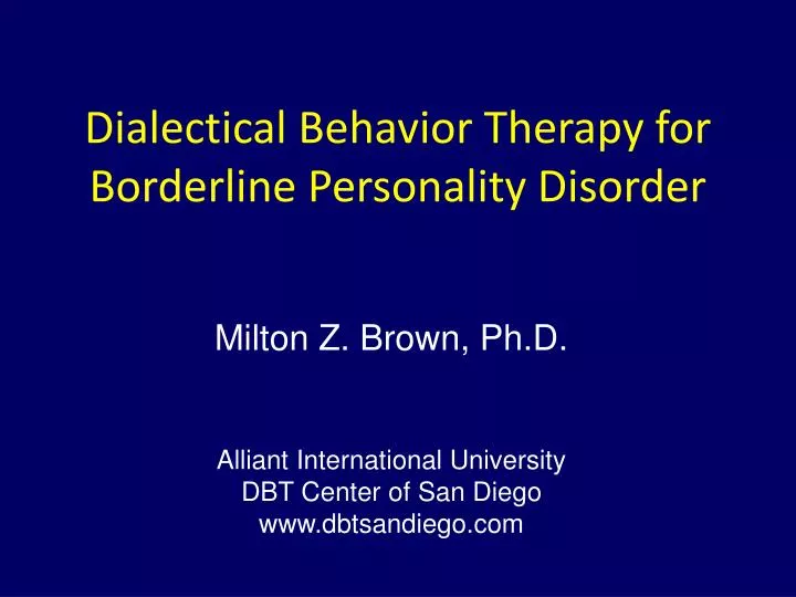 dialectical behavior therapy for borderline personality disorder