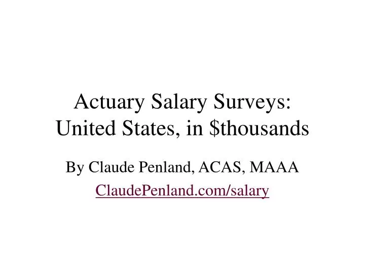 PPT actuary salary survey for actuarial jobs PowerPoint Presentation