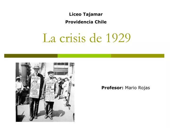 la crisis de 1929