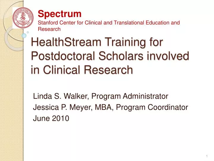 healthstream training for postdoctoral scholars involved in clinical research