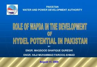 PAKISTAN WATER AND POWER DEVELOPMENT AUTHORITY
