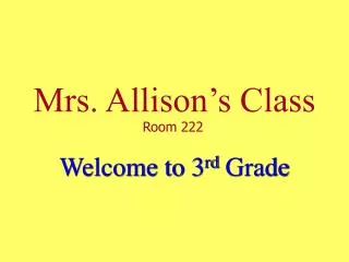 Mrs. Allison’s Class