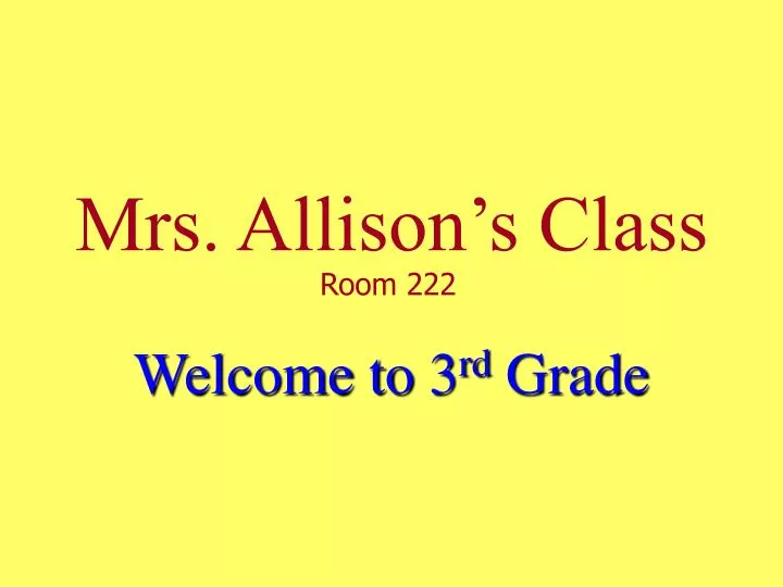 mrs allison s class