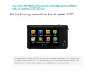 pair this samsung camera with an android handset