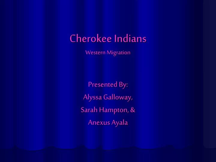 cherokee indians western migration