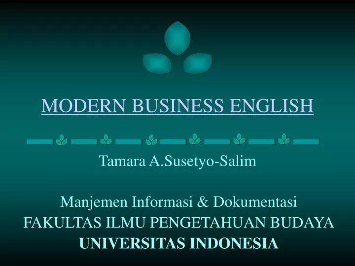 modern business english