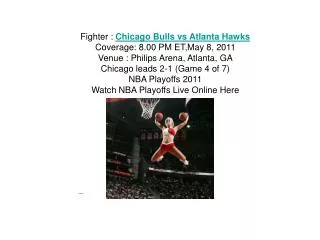watch nba game 4 chicago bulls vs atlanta hawks live streami