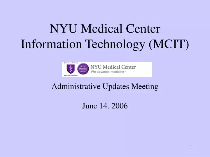 nyu medical center information technology mcit