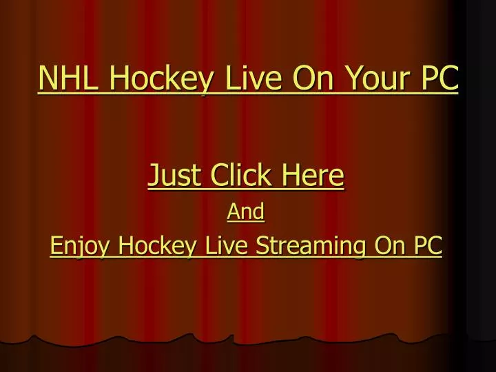 nhl hockey live on your pc