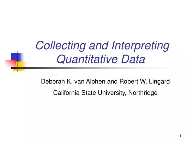 collecting and interpreting quantitative data