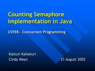 Counting Semaphore Implementation in Java