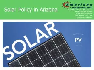 Solar Policy in Arizona