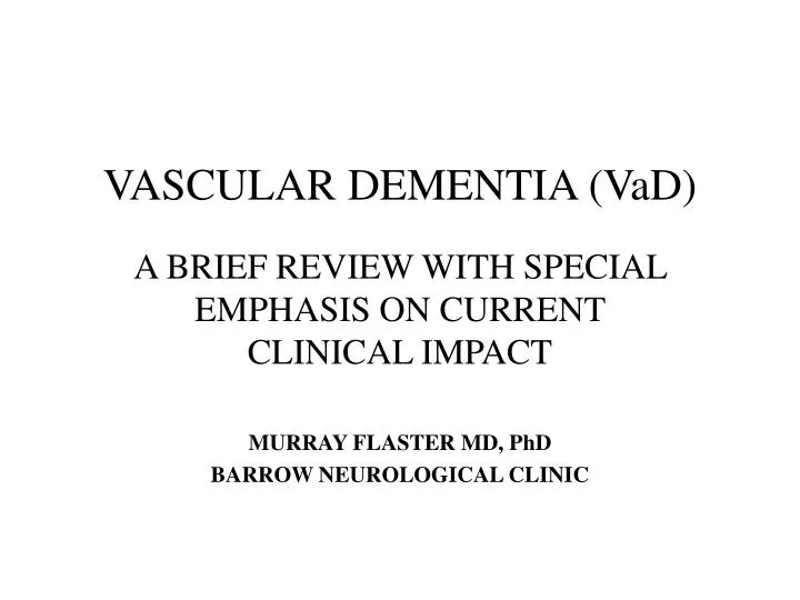 vascular dementia vad
