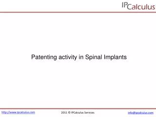 ipcalculus - spinal implant patenting activity