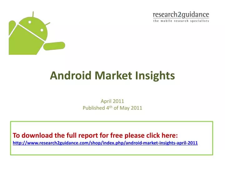 android market insights april 2011 published 4 th of may 2011