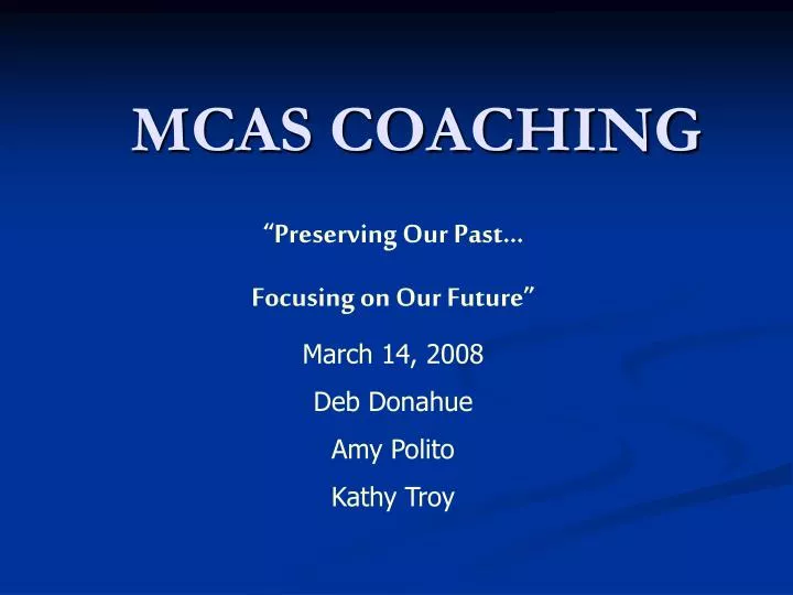 mcas coaching