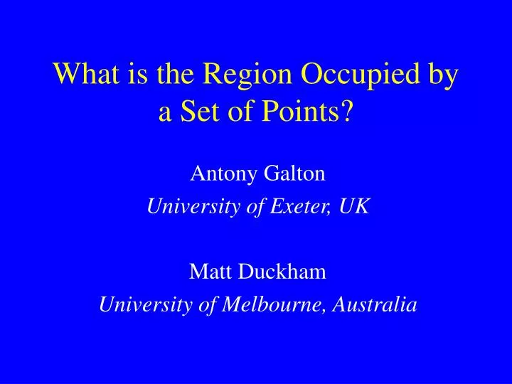 what is the region occupied by a set of points