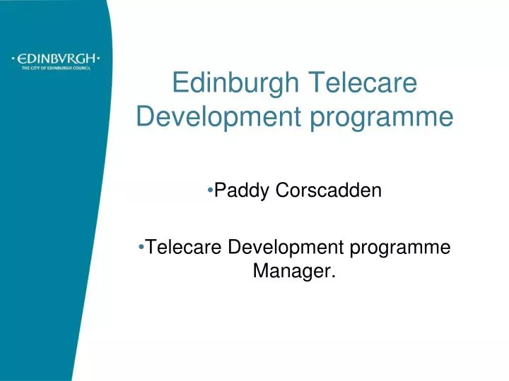 edinburgh telecare development programme