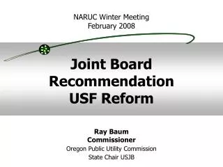 Joint Board Recommendation USF Reform