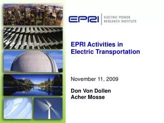 EPRI Activities in Electric Transportation