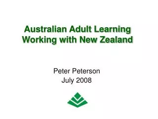 Australian Adult Learning Working with New Zealand