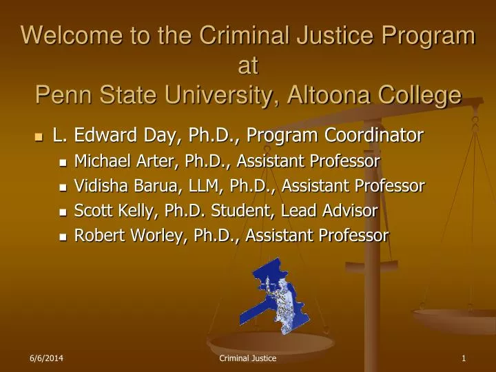 welcome to the criminal justice program at penn state university altoona college