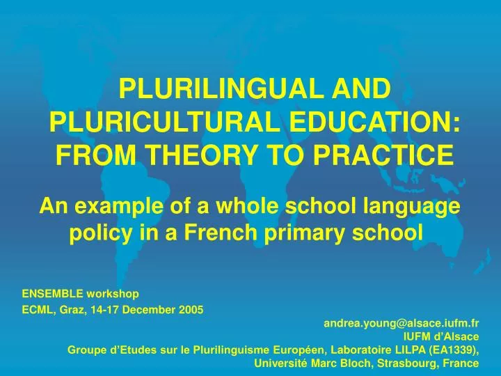 plurilingual and pluricultural education from theory to practice