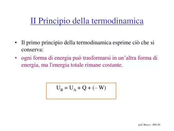 ii principio della termodinamica