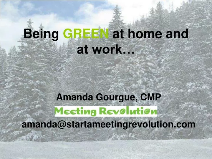 being green at home and at work