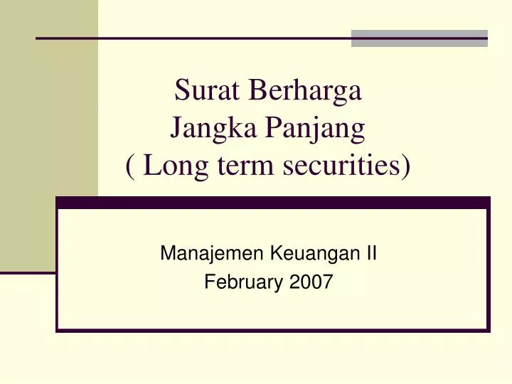 surat berharga jangka panjang long term securities