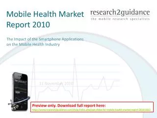 ppt slides for “mobile health market report 2010-2015”