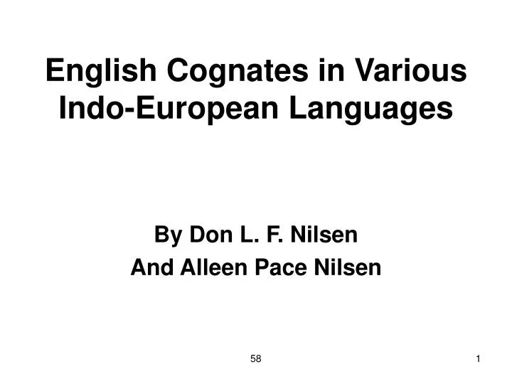 english cognates in various indo european languages