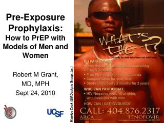 Pre-Exposure Prophylaxis: How to PrEP with Models of Men and Women