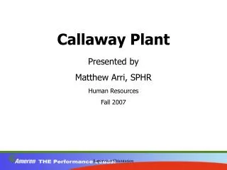 Callaway Plant