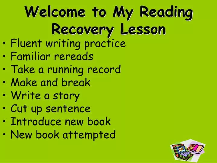 welcome to my reading recovery lesson