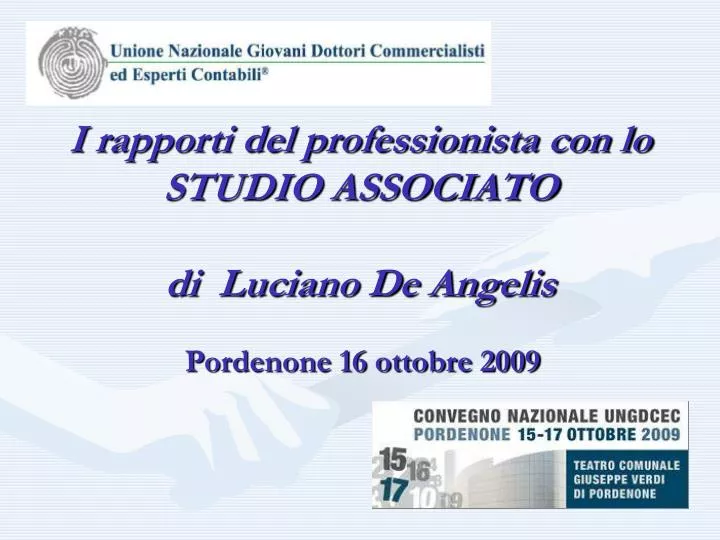 i rapporti del professionista con lo studio associato di luciano de angelis