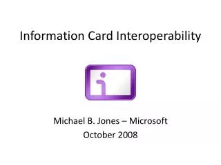 Information Card Interoperability