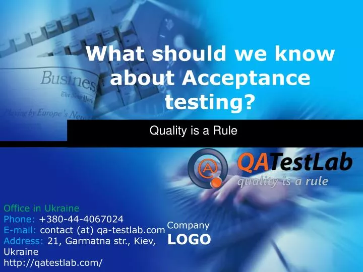 what should we know about acceptance testing