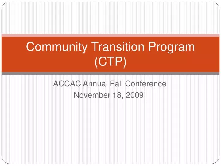 community transition program ctp
