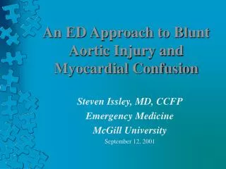An ED Approach to Blunt Aortic Injury and Myocardial Confusion