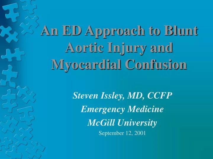 an ed approach to blunt aortic injury and myocardial confusion