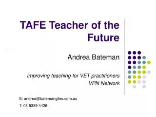 TAFE Teacher of the Future