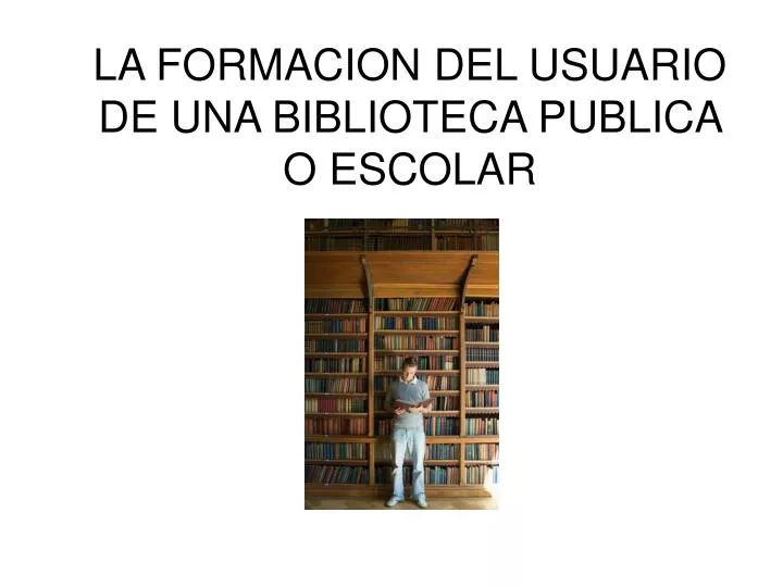 la formacion del usuario de una biblioteca publica o escolar