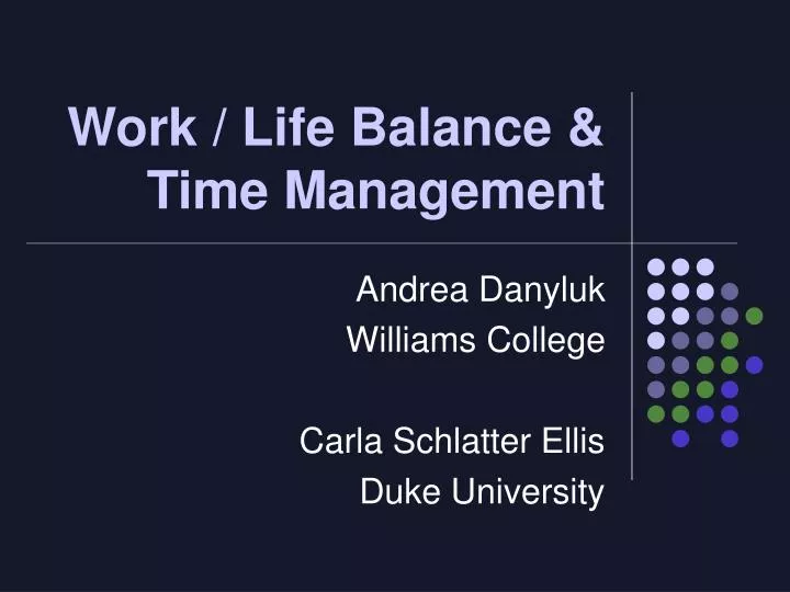 work life balance time management
