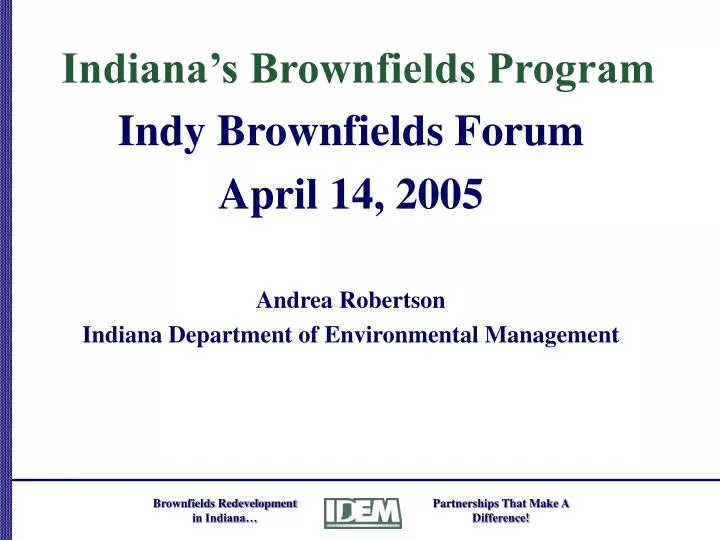 indiana s brownfields program
