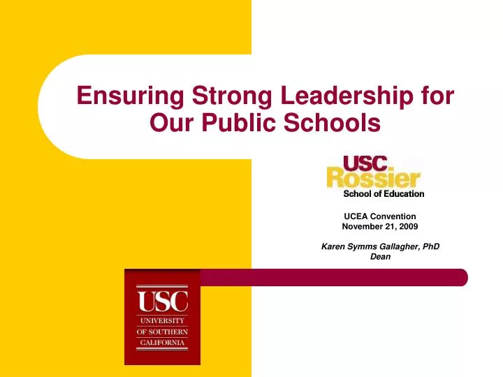 ensuring strong leadership for our public schools
