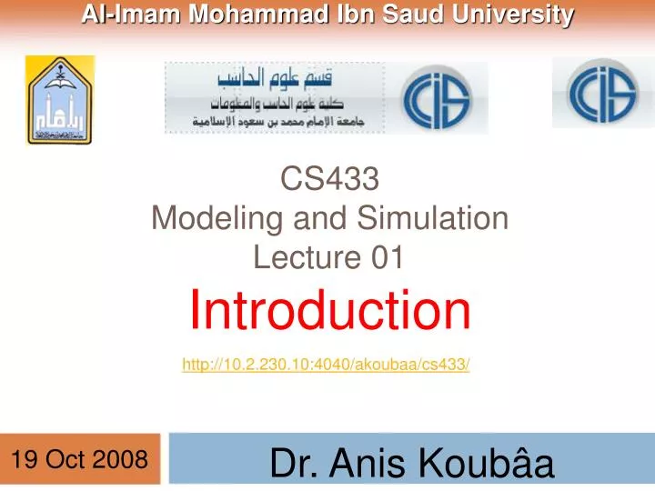 cs433 modeling and simulation lecture 01 introduction